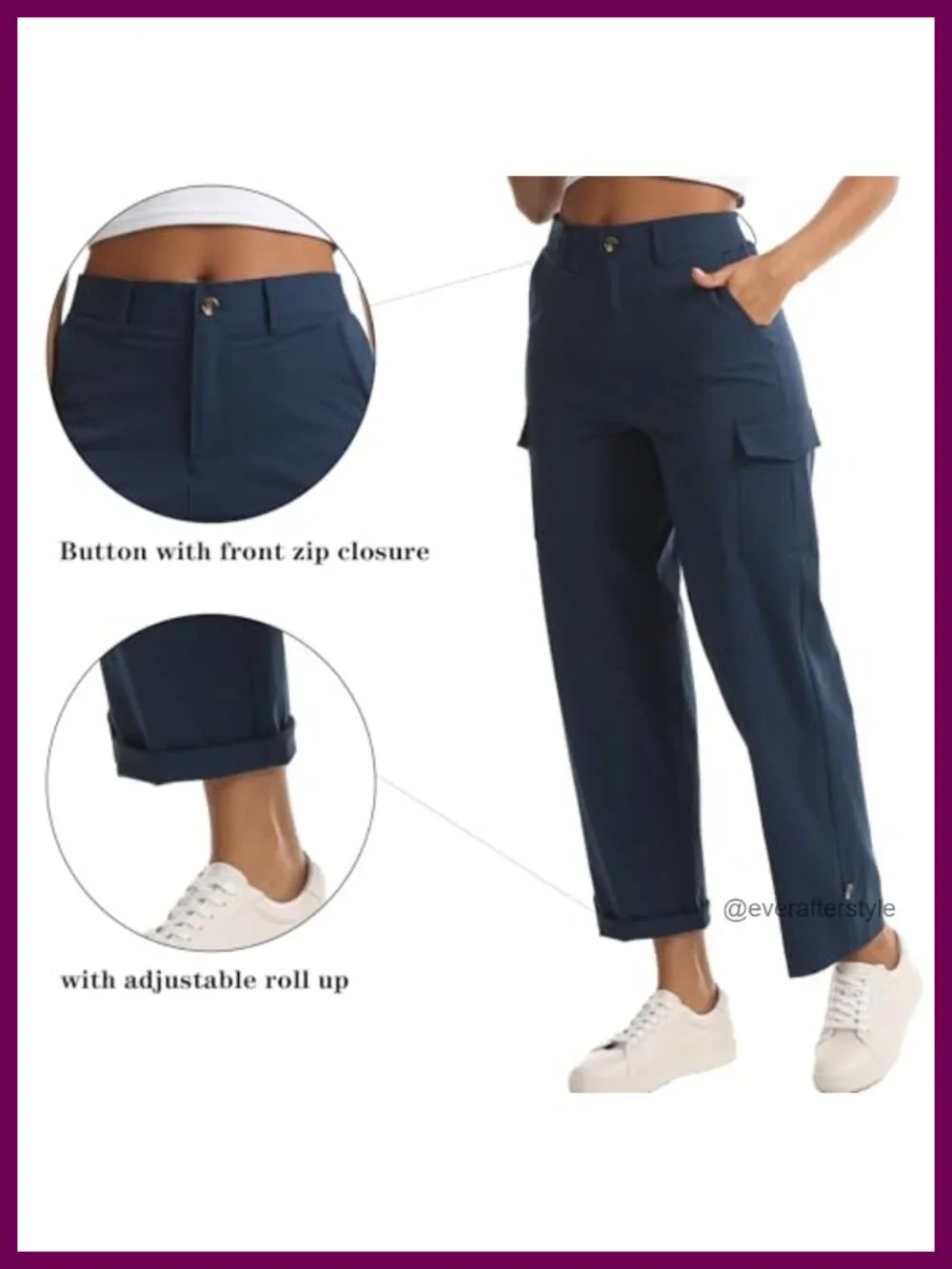 Women's Cargo Pants Lightweight 5 Pockets Hiking Outdoor